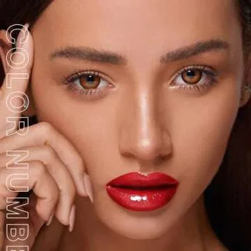 BEUKING Heart Lipstick Love Water Mirror Lip Tint Long-lasting Moisturizing Red Pink Smooth Light Creamy Texture 8 Color Portable Beauty Lip Glaze Makeup Cosmetics High Pigment Liquid Lip Gloss (08#)