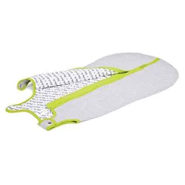 baby deedee 100% Cotton Sleeping Sack, Baby Sleeping Bag Wearable Blanket, Sleep Nest Lite, Infant and Toddler, Heather Gray Lime, Large (18-36 Months)