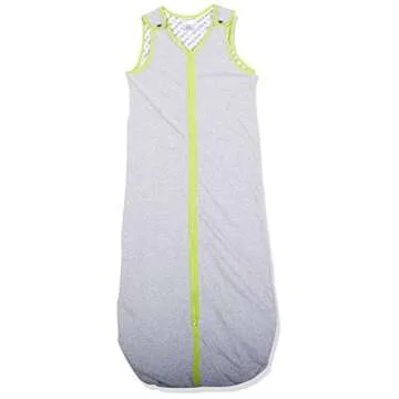 baby deedee 100% Cotton Sleeping Sack, Baby Sleeping Bag Wearable Blanket, Sleep Nest Lite, Infant and Toddler, Heather Gray Lime, Large (18-36 Months)