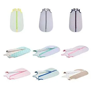 baby deedee 100% Cotton Sleeping Sack, Baby Sleeping Bag Wearable Blanket, Sleep Nest Lite, Infant and Toddler, Heather Gray Lime, Large (18-36 Months)