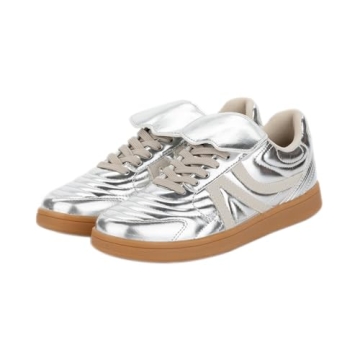 Rosella Carlie Women's Walking Sneakers - Comfortable Casual Athletic Shoes in Silver 8.5