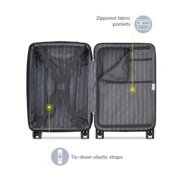 Delsey Paris Margot Lightweight Hardside Luggage Black 20-Inch