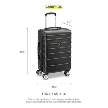 Delsey Paris Margot Lightweight Hardside Luggage Black 20-Inch