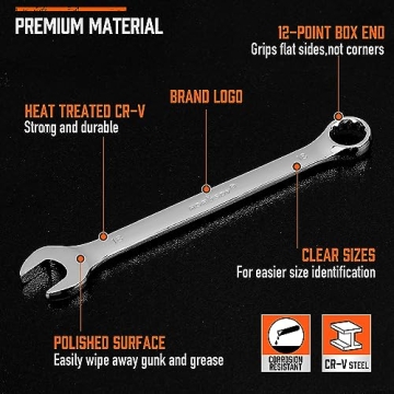 12-Piece HORUSDY Metric Wrench Set with Organizer