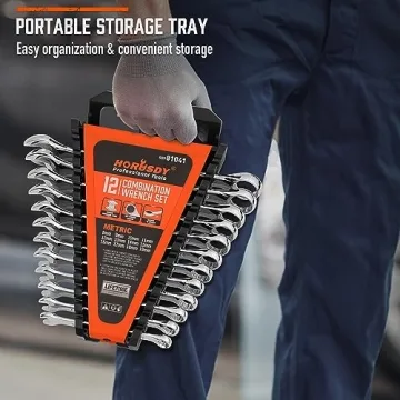 12-Piece HORUSDY Metric Wrench Set with Organizer