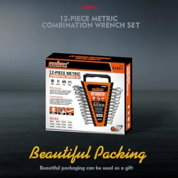 12-Piece HORUSDY Metric Wrench Set with Organizer