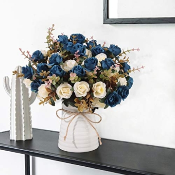 MOOMASS Lifelike Artificial Rose Bouquets for Home Decor