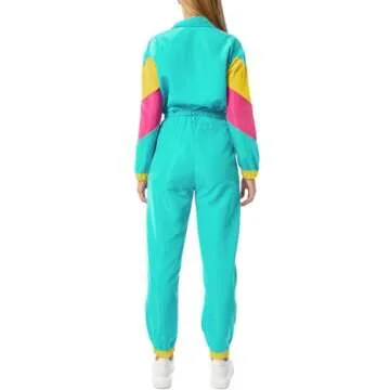 Yisfri 80s 90s Neon Two Piece Tracksuit Set for Women