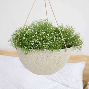 Large Hanging pots for Outdoor Indoor Plants,Speckled Yellow Hanging Flower Pots(13.2 Inch,Set of 2)