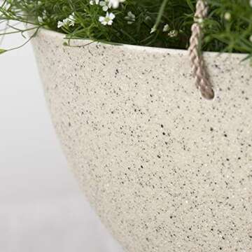 Large Hanging pots for Outdoor Indoor Plants,Speckled Yellow Hanging Flower Pots(13.2 Inch,Set of 2)