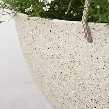 Large Hanging pots for Outdoor Indoor Plants,Speckled Yellow Hanging Flower Pots(13.2 Inch,Set of 2)