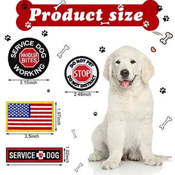 14-Piece Tactical Service Dog Patch Set - Removable Embroidery Badges