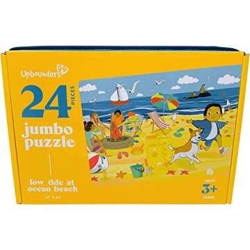 Upbounders Low Tide at Ocean Beach - 24 Piece Beginner Puzzle, Ages 3 and up (Multicultural)