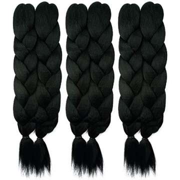 Pre-Stretched Braiding Hair Extensions – 48 Inch Long Unfolded – 6 Bundles Total – Xpression 1...