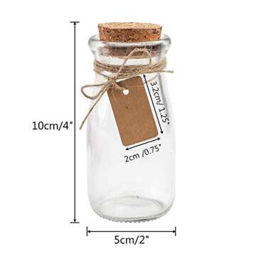 CUCUMI 12pcs 3.4oz Small Glass Jars with Lids, 100ml Candy Jars Potion Bottles with Cork, Mini Jars ...