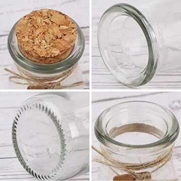 CUCUMI 12pcs Small Glass Jars for Home & Crafting