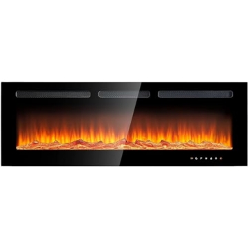 oneinmil Electric Fireplace, 50 inch Wide Recessed/Wall Mounted Electric Fireplace, Remote Control w...