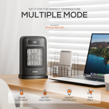 1500W Space Heater with Thermostat for Comfort