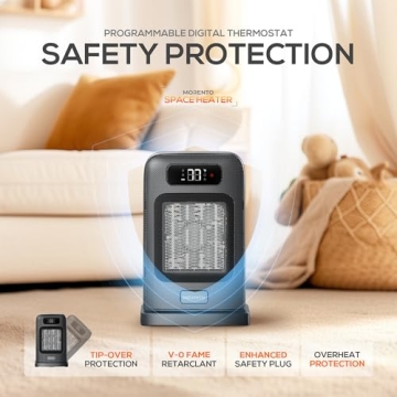 1500W Space Heater with Thermostat for Comfort