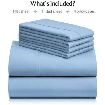 LuxClub 6 PC Queen Sheet Set, Breathable Luxury Bed Sheets, Deep Pockets 18" Eco Friendly Wrinkle Fr...