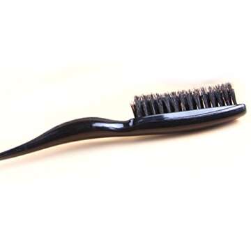 FRCOLOR Boar Bristle Brush Salon Comb Hair Teasing Brush for Hair Salon 1PCS (Random Color)