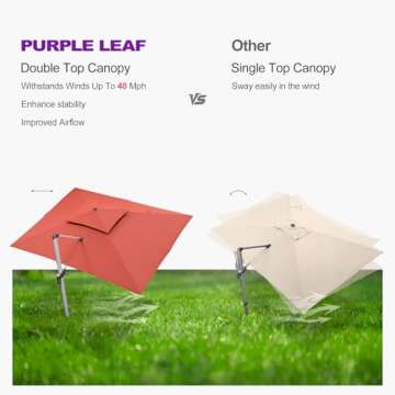 Premium Purple Leaf 10' X 13' Patio Umbrella for Outdoors
