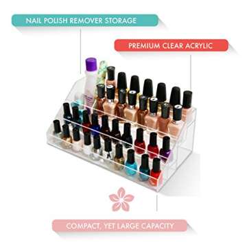 Evrblock Nail Polish Holder | Multi-Level Premium Quality Acrylic Organizer Nail Polish Storage