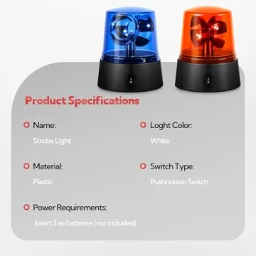 GAGIRA Rotating Red & Blue Strobe Light for Parties
