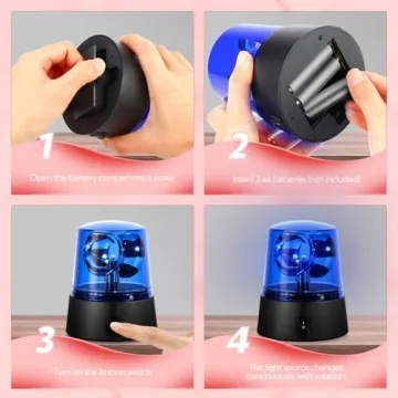 GAGIRA Rotating Red & Blue Strobe Light for Parties
