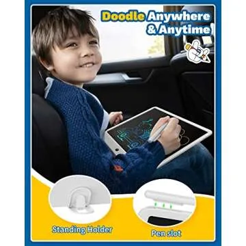 TEKFUN Easter Gifts for Kids, 15inch LCD Writing Tablet Drawing Board, Teen Girl Boy Gifts Age 8 and Up, Birthday Gifts for All Age Groups, Erasable Writing Tablet for Business Meeting (White)