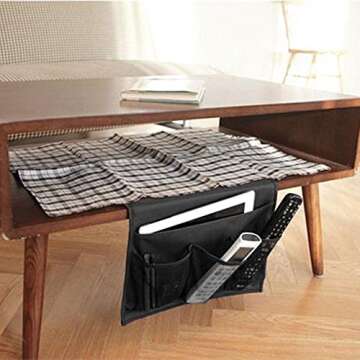 Meeall Bedside Caddy 4 Pockets Bedside Organizer Caddy Fit Tablet Magazine Phone Glasses, Under Matt...