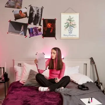 LUVADIAN Chinoiserie Christmas Decor ，Christmas Tree Wall Art,Pink Coquette Wall Decor,Christmas Canvas Wall Art,Chinoiserie Wall Art,12x16 Inches