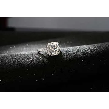 TenFit Jewelry 3 Carat VVS1 Simulated Diamond Engagement ring for Women silver Wedding Jewelry, Size:7