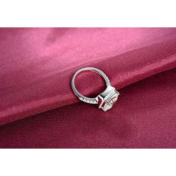 TenFit Jewelry 3 Carat VVS1 Simulated Diamond Engagement ring for Women silver Wedding Jewelry, Size:7