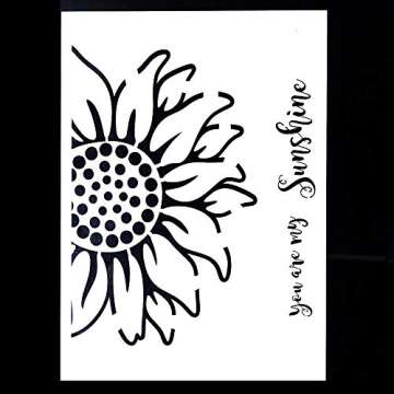 DIY Decorative Sunflower Stencil Template for Painting on Walls Furniture Crafts (A4 Size)