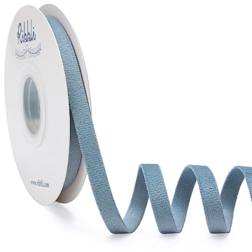 Ribbli Light Dusty Blue Velvet Ribbon Double Faced 3/8 Inch 10-Yard Spool Light Dusty Blue Ribbon Us...