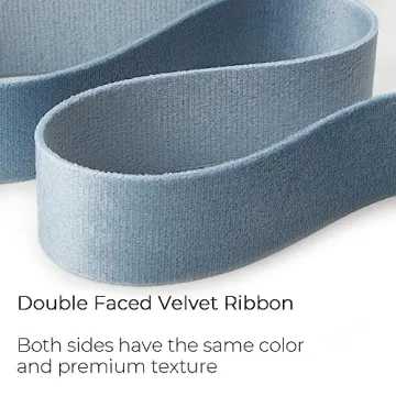 Elegant Light Dusty Blue Velvet Ribbon for Gift Wrapping