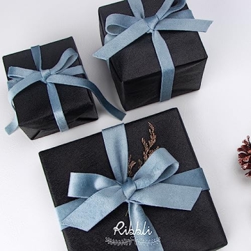 Elegant Light Dusty Blue Velvet Ribbon for Gift Wrapping