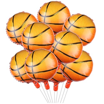 10pcs Basketball Balloons 18inch Basketball Birthday Decorations Aluminum Foil Sports Mylar Balloons...