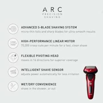 Panasonic ARC5 Electric Razor for Men with Pop-up Trimmer, Wet Dry 5-Blade Electric Shaver with Inte...
