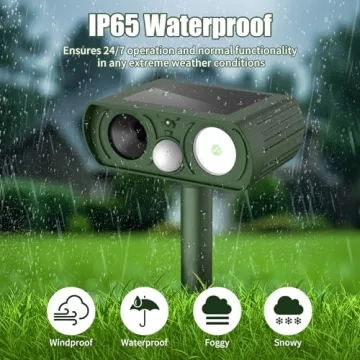 Solar Ultrasonic Animal Repellent for Yard Protection