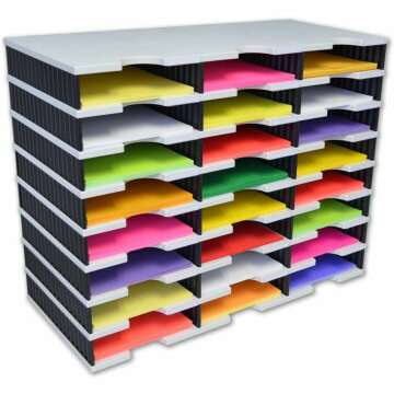 24 Compartment Desktop Organizer for Office Use