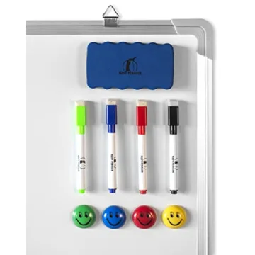 Premium Whiteboard Set with Markers Magnets Aluminum Frame