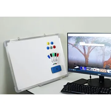 Premium Whiteboard Set with Markers Magnets Aluminum Frame
