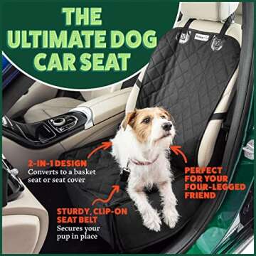 MuttStuff & Co Front Seat Dog Cover, Waterproof Dog Car Seat, Dog Booster Seat with Nonslip Car seat...