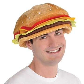 Fun & Quirky Cheeseburger Hat - 1 Piece - Perfect for BBQs, Costumes & Themed Events