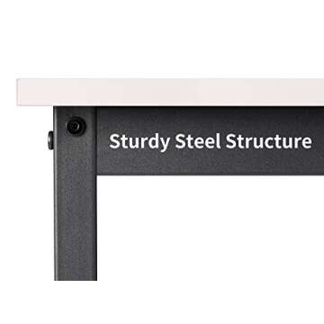 Cubiker Computer Desk 55" Home Office Writing Study Laptop Table, Modern Simple Style Desk with Drawer, White Natural