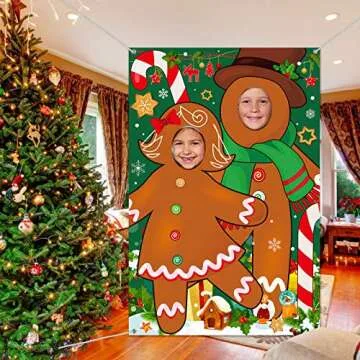 Gingerbread Backdrop for Christmas Party Photography