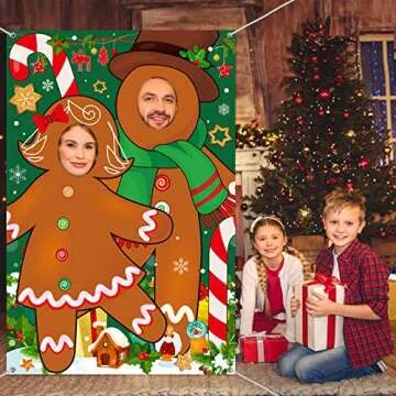 Gingerbread Backdrop for Christmas Party Photography
