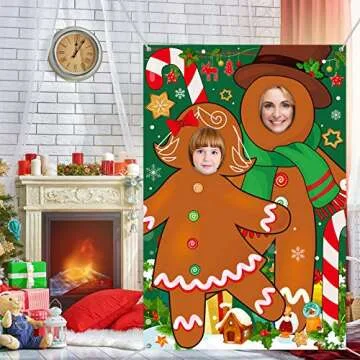 Gingerbread Backdrop for Christmas Party Photography